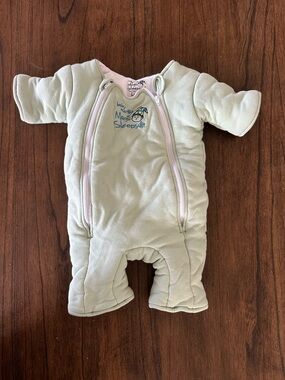Baby Merlin Magic Sleepsuit 6-9 Months Sage Green Microfleece Baby Sleep Sack